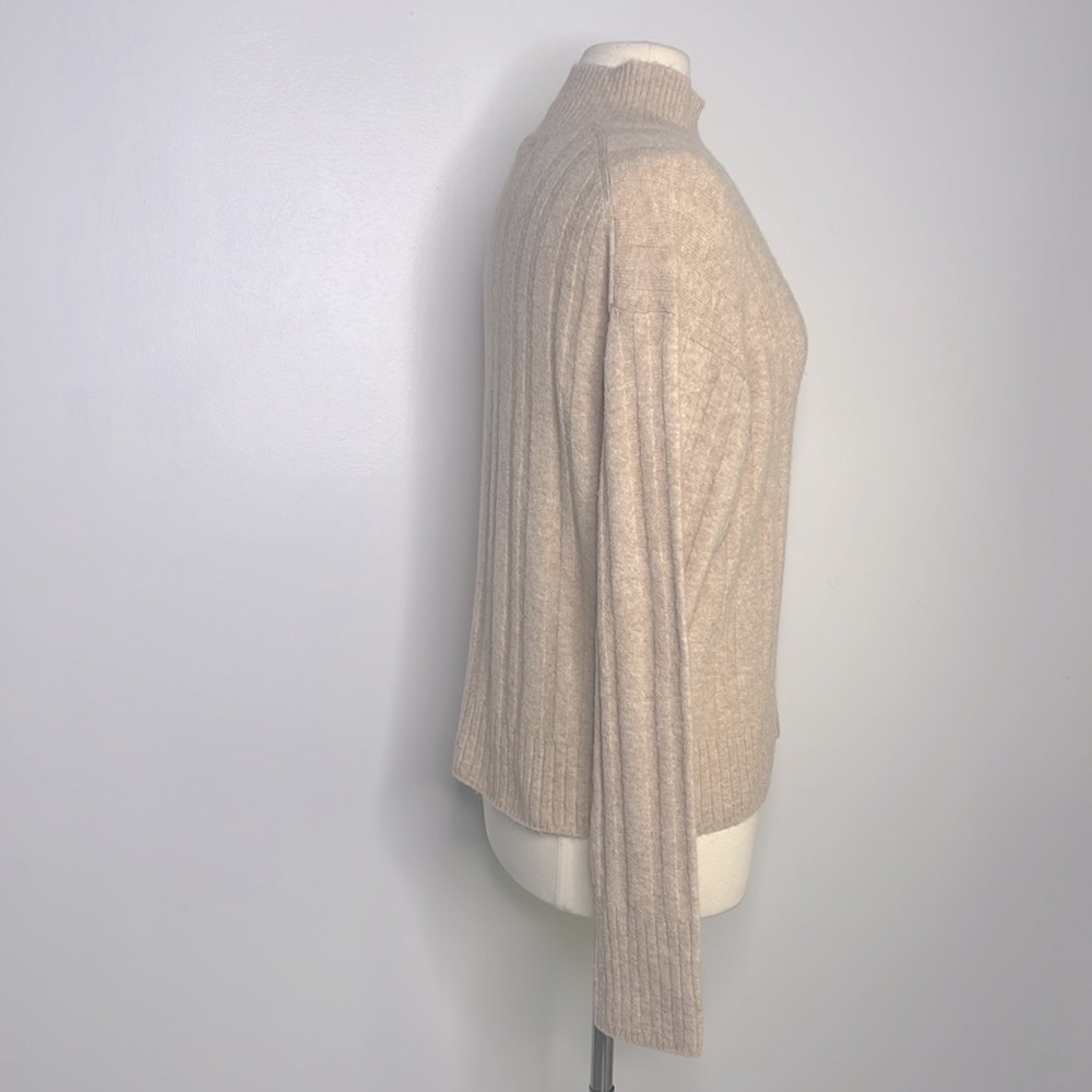 J. Crew Beige Ribbed Cowl Turtleneck Sweater - Picture 5 of 9